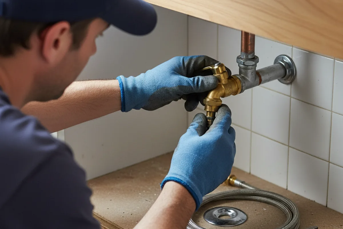 Shutoff valve and fitting work during Faucet and Fixture Repair in Catoosa